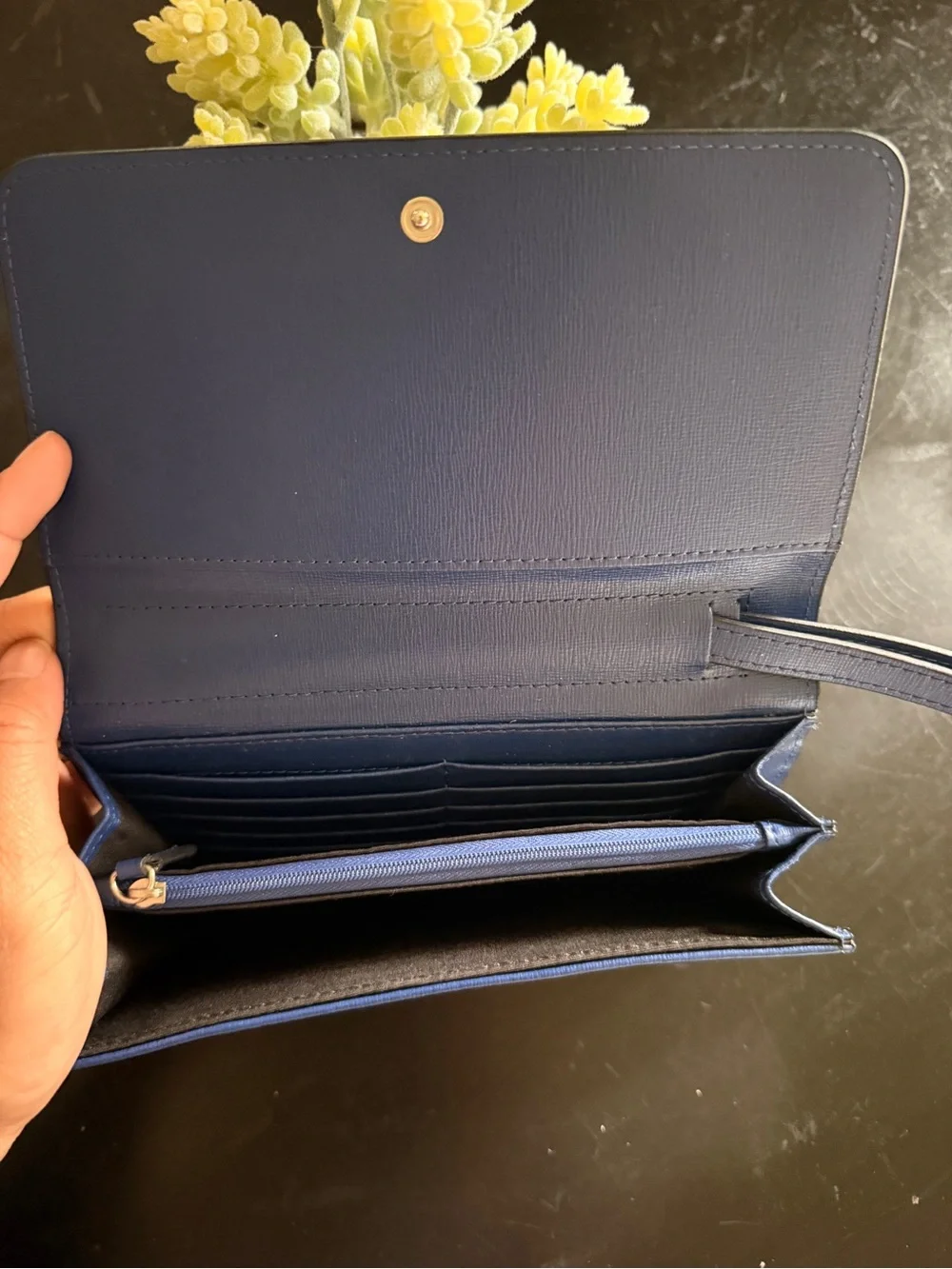 Sleek Royal Blue Wristlet Clutch with Wrist Strap